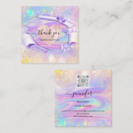 Cartão De Visita Quadrado Boutique Professional Nome do Compro Glitter Heart