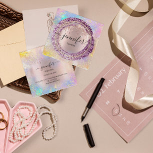 Cartão De Visita Quadrado Boutique profissional Compra Hológrafo de Berry G