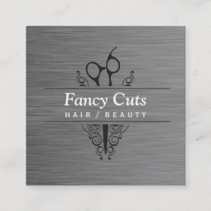 Cartão De Visita Quadrado Boutique Steel Luxo moderno