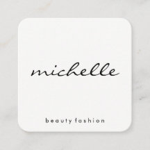 Branco simples minimalista com texto cursivo