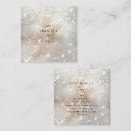 Cartão De Visita Quadrado Brilhante branco sutil, fundo brilhante