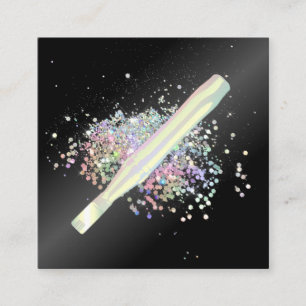 Cartão De Visita Quadrado Brilho holográfico brilhante