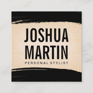 Cartão De Visita Quadrado Bruto Preto   Textura em papel