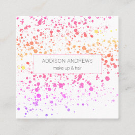 Cartão De Visita Quadrado Bunte Kleckse Friseur Makeup Artist