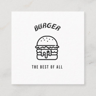 Cartão De Visita Quadrado Burger the best of all