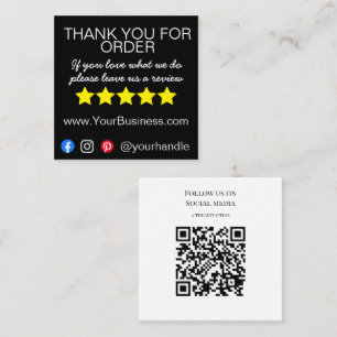 Cartão De Visita Quadrado Business Obrigado Insira o pacote moderno do cartã