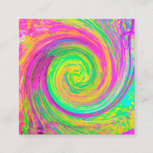 Cartão De Visita Quadrado Cabeça Abstrato púrpura e espiral líquida amare