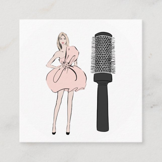 Cartão De Visita Quadrado Cabeleireiro (Frente)