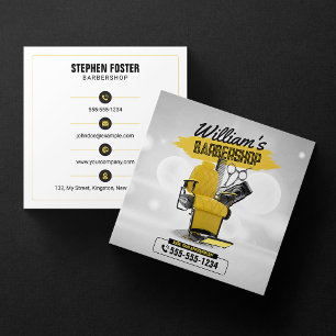 Cartão De Visita Quadrado Cabeleireiro Barbeiro Cabelo Corte de Cabelo Moder