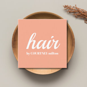 Cartão De Visita Quadrado Cabelo Branco Pastel Simples e Elegante