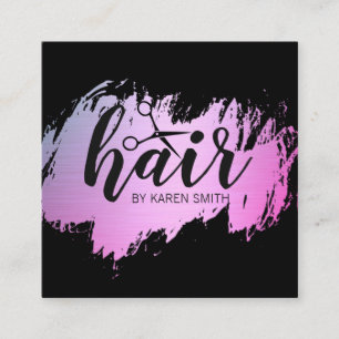 Cartão De Visita Quadrado CABELO/ouro escovado (encanto)