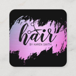 Cartão De Visita Quadrado CABELO/ouro escovado (encanto)