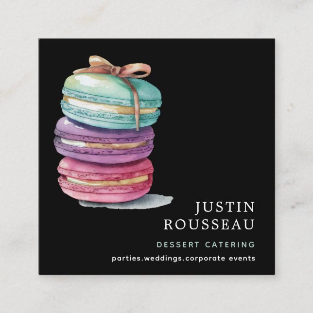 Cartão De Visita Quadrado Cadeado de padaria de aquarela (Frente)