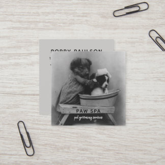 Cartão De Visita Quadrado Cães de filhote de cachorro bonitos do vintage do