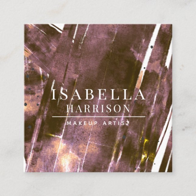 Cartão De Visita Quadrado Café abstrato Modern Makeup (Frente)