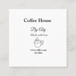 Cartão De Visita Quadrado Café feito com amor adicionar texto site social