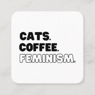 Cartão De Visita Quadrado Café Feminismo