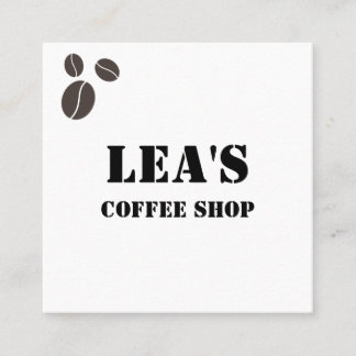 Cartão De Visita Quadrado Café Simples Moderno Compro Café Café Castanho Fei