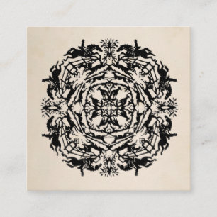 Cartão De Visita Quadrado Caleidoscópio equestre personalizado