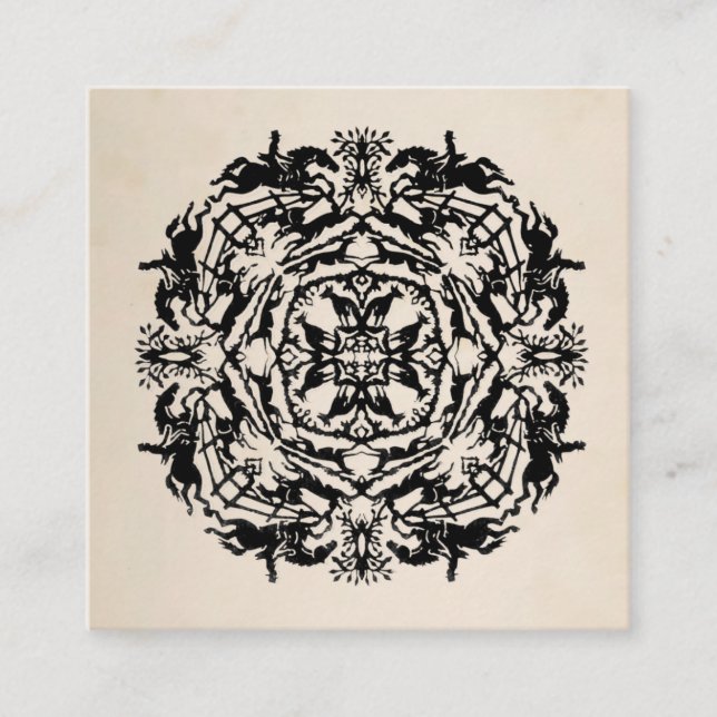 Cartão De Visita Quadrado Caleidoscópio equestre personalizado (Frente)