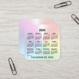 Cartão De Visita Quadrado Calendário do Rainbow Shimmer 2024 por Janz