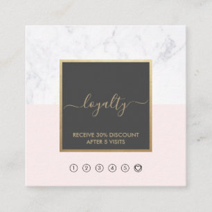 Cartão De Visita Quadrado Caligrafia Elegante Moderna Blush & Lealdade de Ci