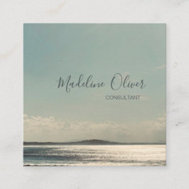 Cartão De Visita Quadrado Calm Ocean Viagem Modern Na moda Professional