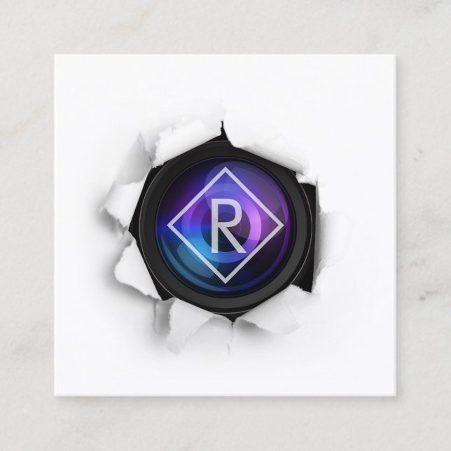 Cartão De Visita Quadrado Câmara criativa para fotografia monográfica (Frente)