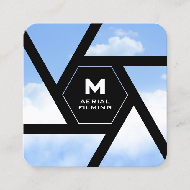 Cartão De Visita Quadrado Camera lens sky drone (Frente)