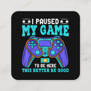 Cartão De Visita Quadrado Camiseta de Gamer Meninos Homens Crianças Adolesce