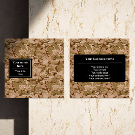 Cartão De Visita Quadrado Camuflagem do Deserto, Partículas Militares, Exérc