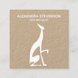 Cartão De Visita Quadrado Canina Silhouette, Moderno Minimalista
