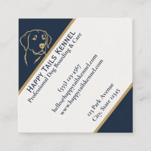 Cartão De Visita Quadrado Cão Canil Profissional Personalizável Moderno