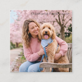 Cartão De Visita Quadrado Cão Fotográfico Cuidador de Animais Quadrado