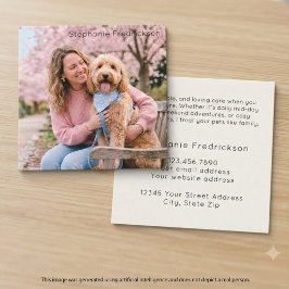 Cartão De Visita Quadrado Cão Fotográfico Cuidador de Animais Quadrado
