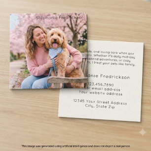 Cartão De Visita Quadrado Cão Fotográfico Cuidador de Animais Quadrado