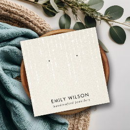 CARTÃO DE VISITA QUADRADO CARACTERÍSTICAS BRANCAS DE PEARL LUZES DE OUVIMENT