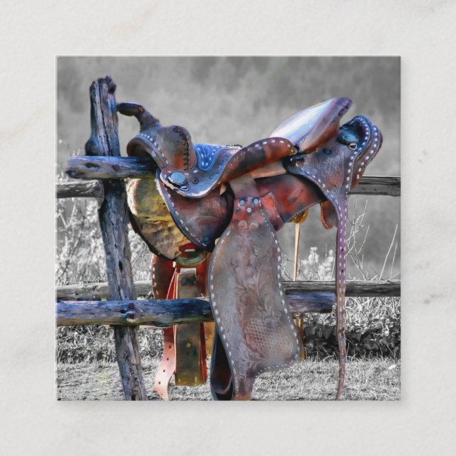 Cartão De Visita Quadrado Carneiro Na Cerca De Coral Ocidental (Frente)