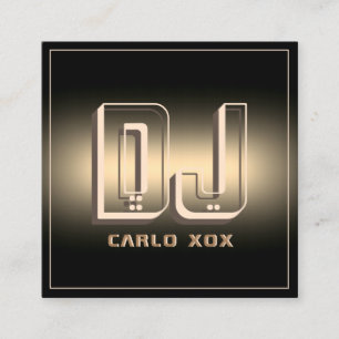 Cartão De Visita Quadrado Carro comercial quadrado abstrato DJ futurístico 