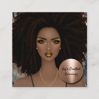 Cartão De Visita Quadrado carta de apresentação da linda mulher negra