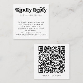 Cartão De Visita Quadrado Cartão quadrado RSVP de código QR QR do CHARLI Ret