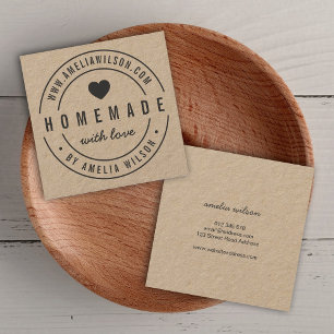 Cartão De Visita Quadrado Casa De Borda Redonda Com Coração De Amor