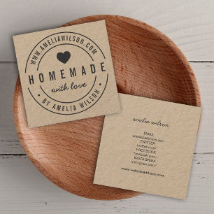 Cartão De Visita Quadrado Casa Redonda Com Mídia Social Cardíaca Com Amor