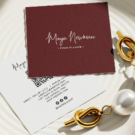 Cartão De Visita Quadrado Castanho Moderno Elegante Mínimo de Código QR Prof