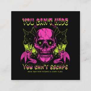 Cartão De Visita Quadrado Caveira e Cão assustados