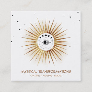 Cartão De Visita Quadrado *~* Celestial Luna Lunar Lua Magica Boho