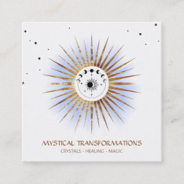 Cartão De Visita Quadrado *~* Celestial Luna Lunar Lua Magica Luz Boho