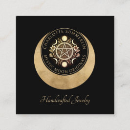 Cartão De Visita Quadrado Celestial Moon Phases Jewelry Designer