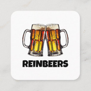 Cartão De Visita Quadrado Cerveja Natal Reinbeers