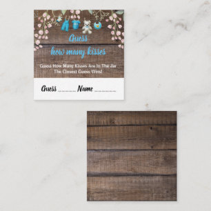 Cartão De Visita Quadrado Chá de fraldas Russo Adivinha Quantas Cartas De B